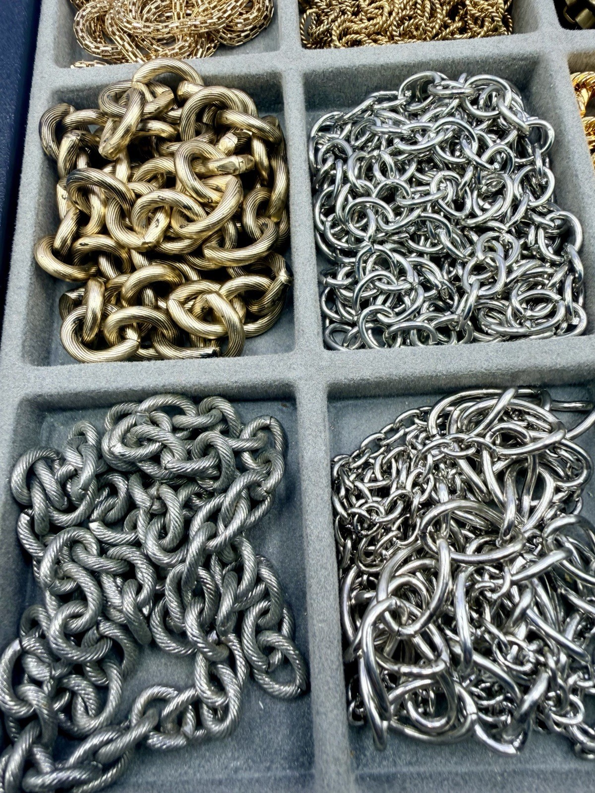 2.3 Lbs Chain Segments Vintage Chunky Gold Silver Mixed Styles Salvaged