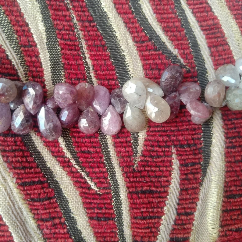 Multi Stone Silver coated Gemstone Beads,Side Drilled Beads,11x9mm-9x10mm Semi P