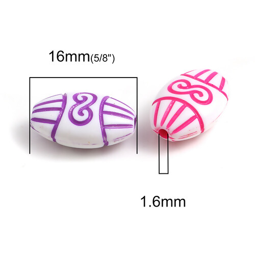 100 White Acrylic Craft 16x11mm Flat Oval Figure 8 Infinity Link Inlay Beads