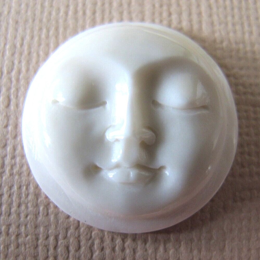 MS Artisan Moon Face Cabochon Closed Eyes 13mm 2 pcs Cabs Flat Back No Hole Bali