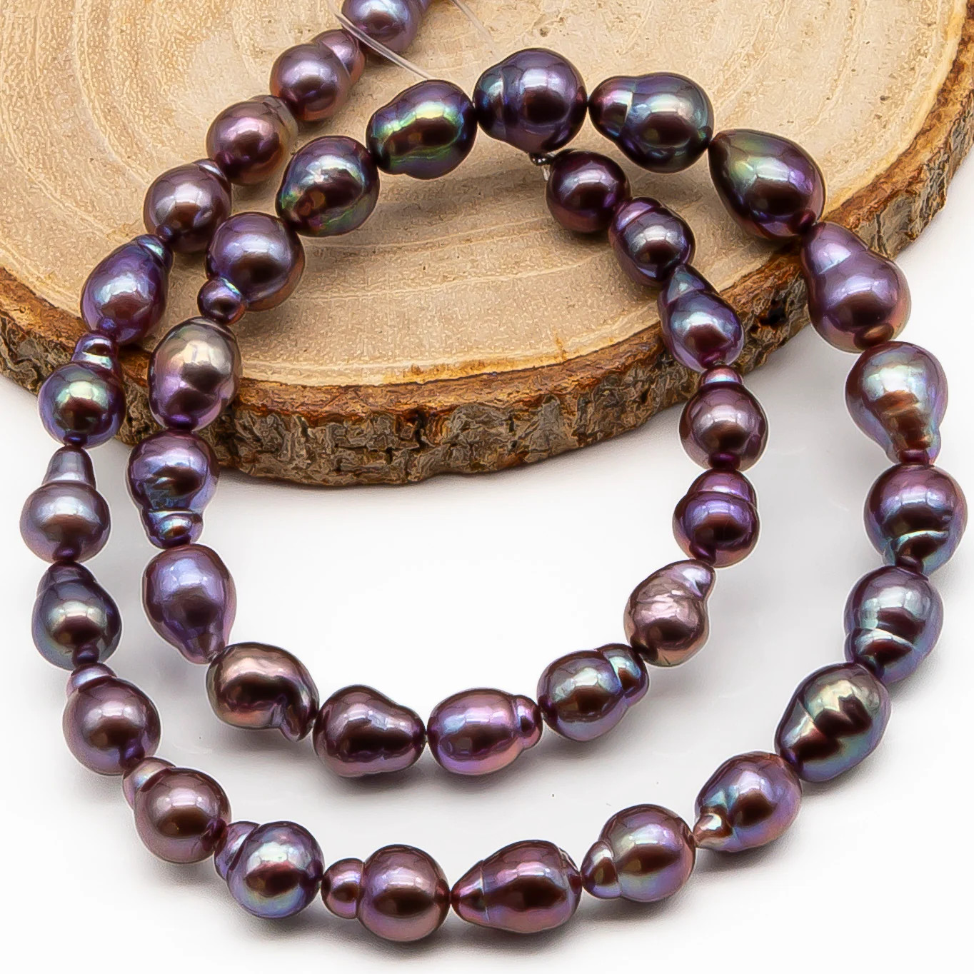 9-11mm Edison Pearl in Full Strand, Freshwater Pearl in Natural Colors with Hig