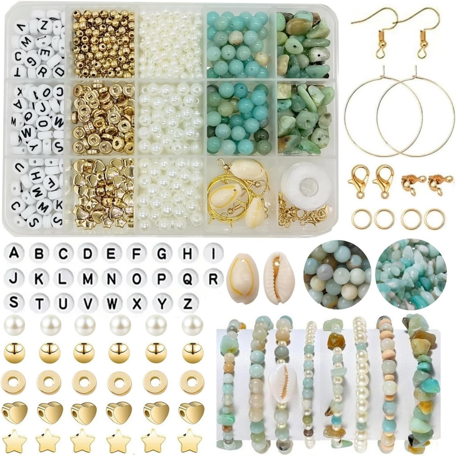 Jewelry Making Supplies Kit Natural Stone Beads for Irregular Gemstone Beadin…