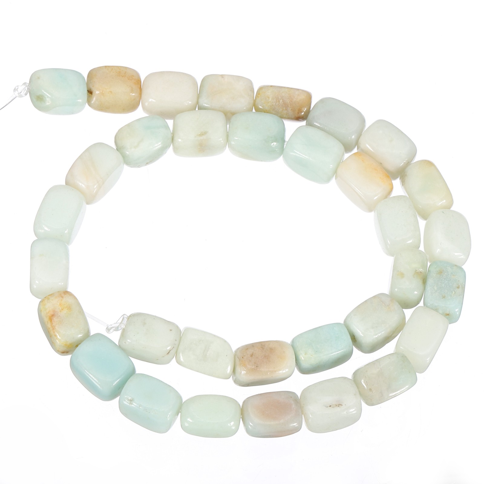 Natural Stone Gemstone Beads 15″ 12x8mm Cuboid Spacer Bead, Light Moss Green