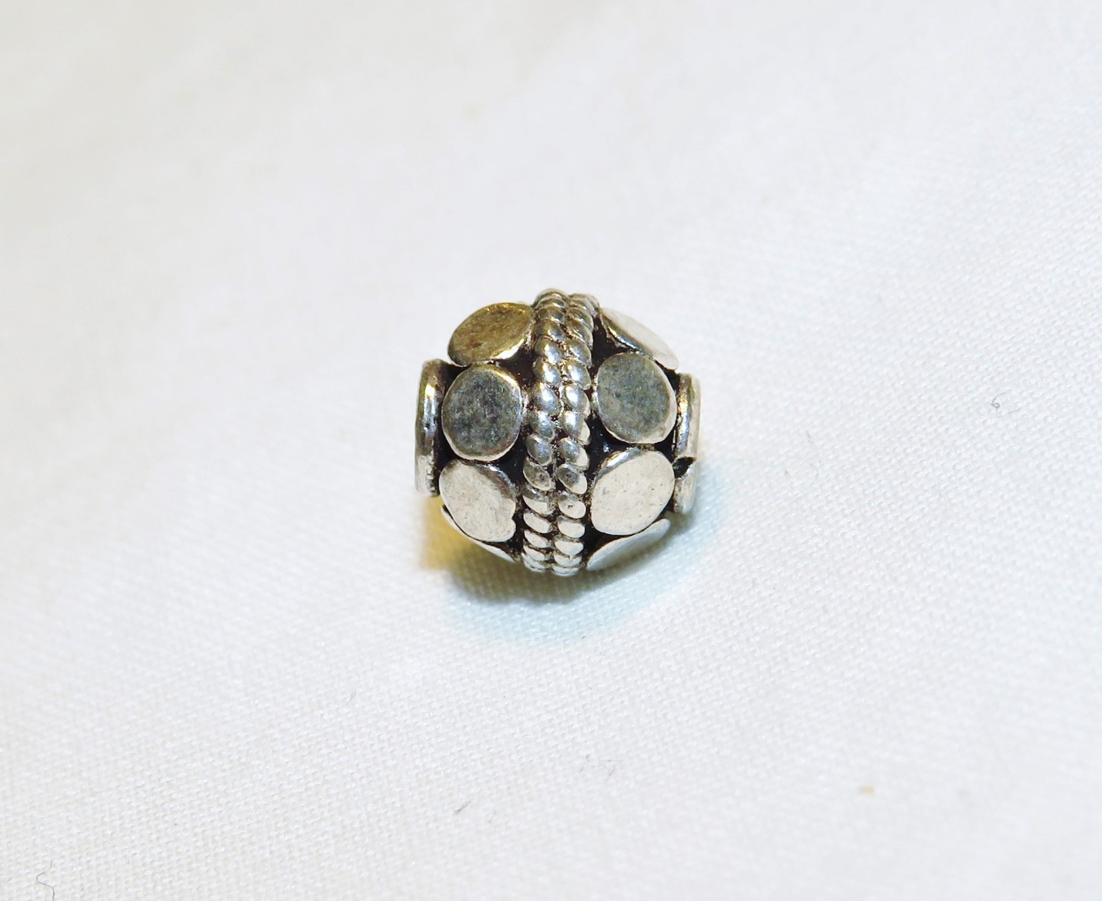 7mm Bali Round Sterling Silver Bead ~ Antique/Oxidized