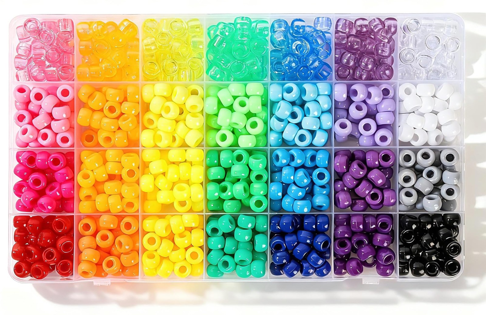 28 Colors Pony Beads Kit for Bracelets, 700PCS 6x9mm Plastic Kandi Beads Bulk…