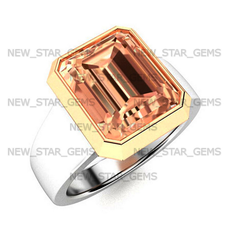 Pink Morganite Lab-Gemstone Ring For Men’s 925 Sterling Ring All Size Available