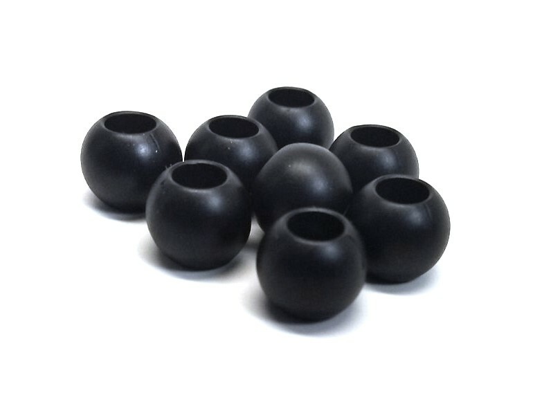 75 pcs Black Matte Acrylic Smooth Ball Spacer Beads – 12mm – Large Hole: 6mm