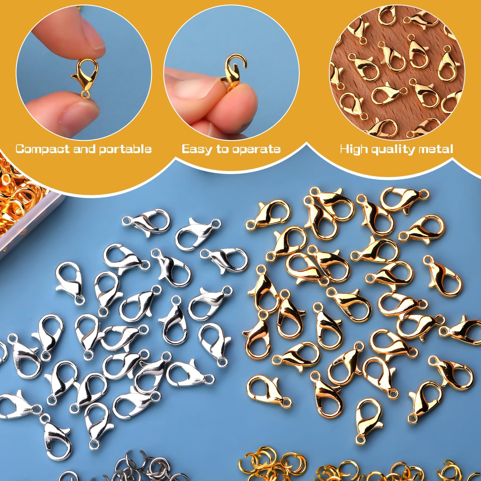 1320 PCS Crimp Beads for Jewelry Making Supplies Bracelet Clasps and Closures