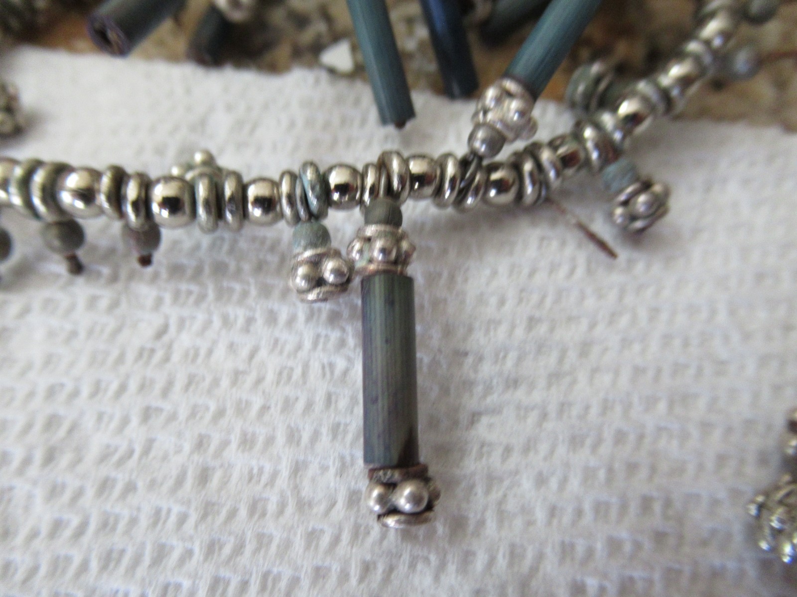 40pc Sterling Silver 5mm X 3mm Bali Style Beads Spacers Jewelry Making vintage