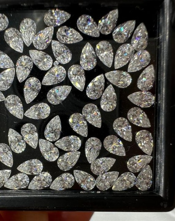 Natural Certified D Color White VVS1 Pear Cut 6×4 MM Diamond 20 Pcs