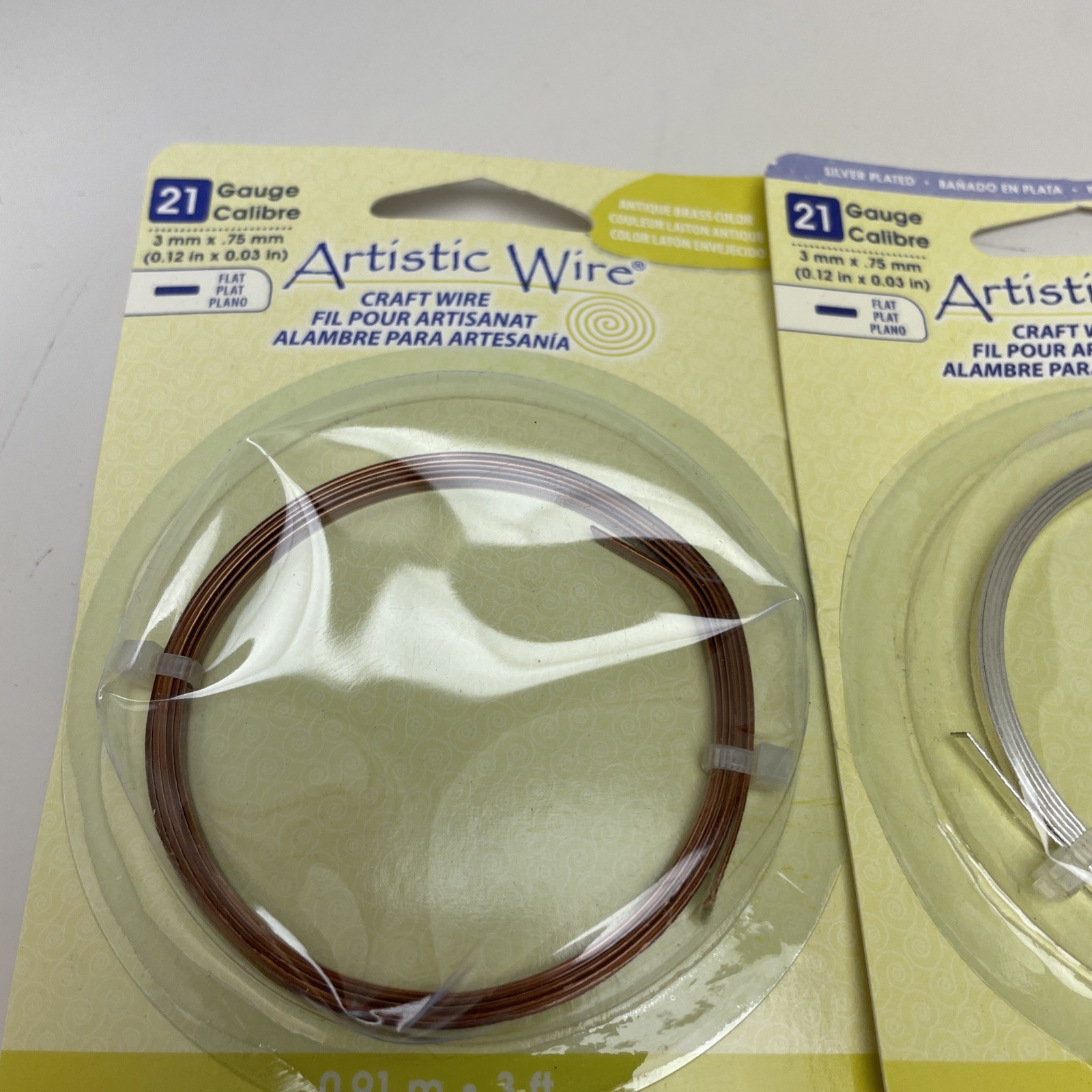 Artistic Wire Beadalon 21-Gauge Jewelry Flat Wire, 3-Feet, Lot of 3