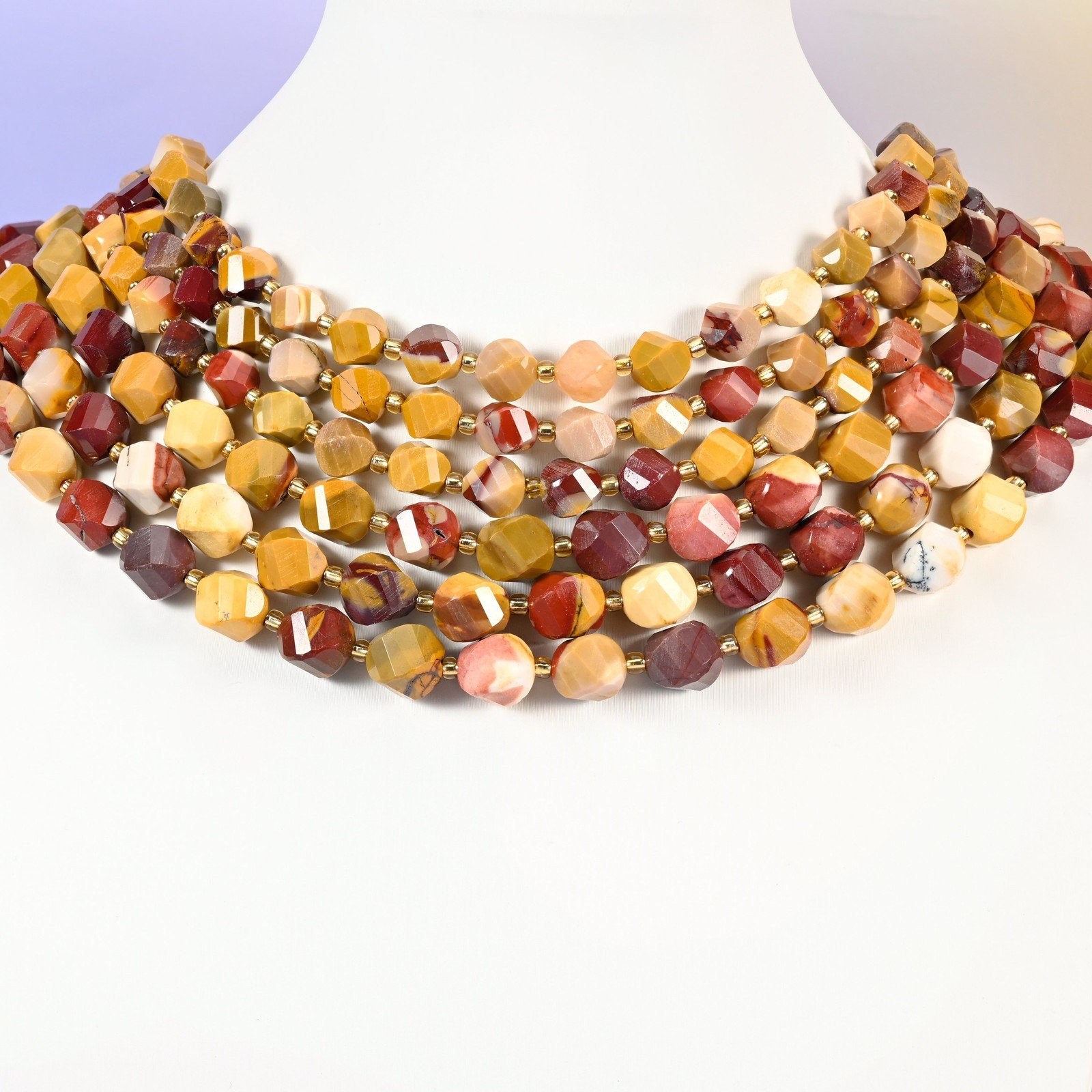 Mookaite Faceted Spiral Twist Beads: Size 8mm 10mm, Jewelry Making