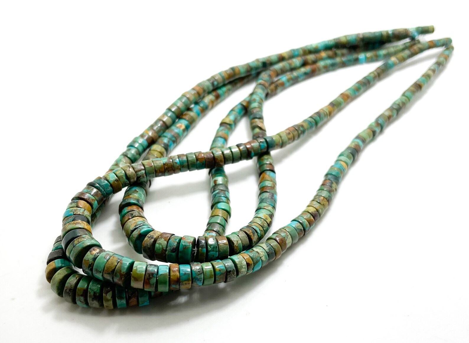 Natural Genuine Turquoise Smooth Tube Heishi Rondelle Gemstone Beads PGS362B