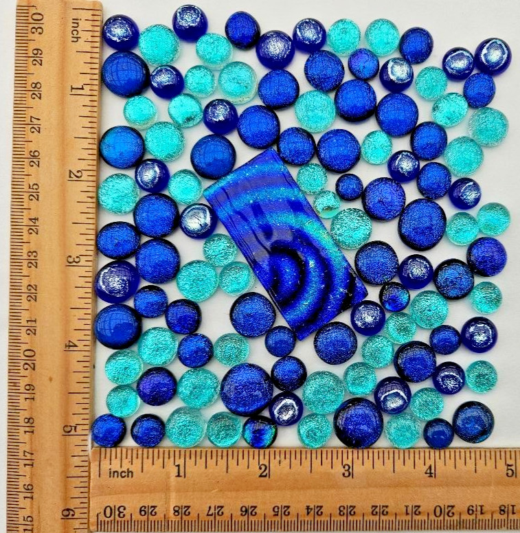 100 Plus Assorted Handcrafted Dichroic Glass Cabochons/Lot/Jewelry Making/COE 90