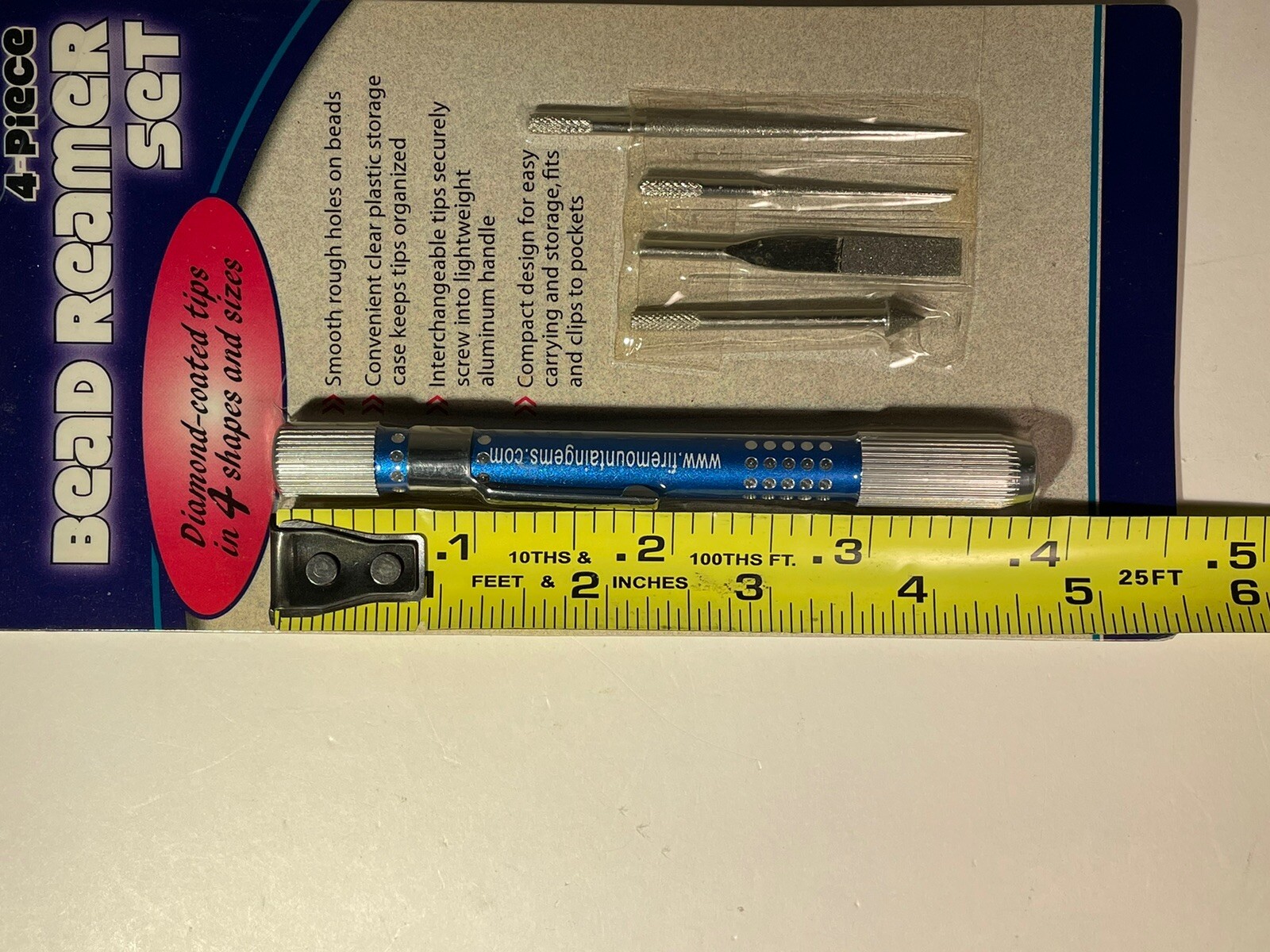 Fire Mountain Gems Beads Diamond Coated Bead Reamer Set 4 piece for Beading NEW