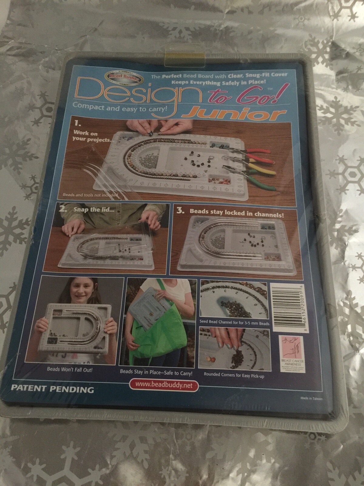 ❤️Bead Buddy Design To Go Junior Bead Board Clear Snug Fit Cover Compact NIP