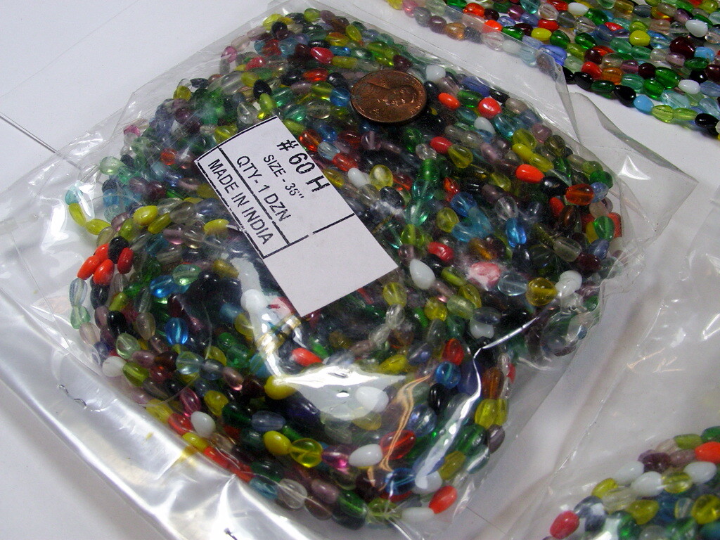 30 Strands 36″ India Handmade Assorted Color Glass Beads Wholesale Bulk (CT-35)