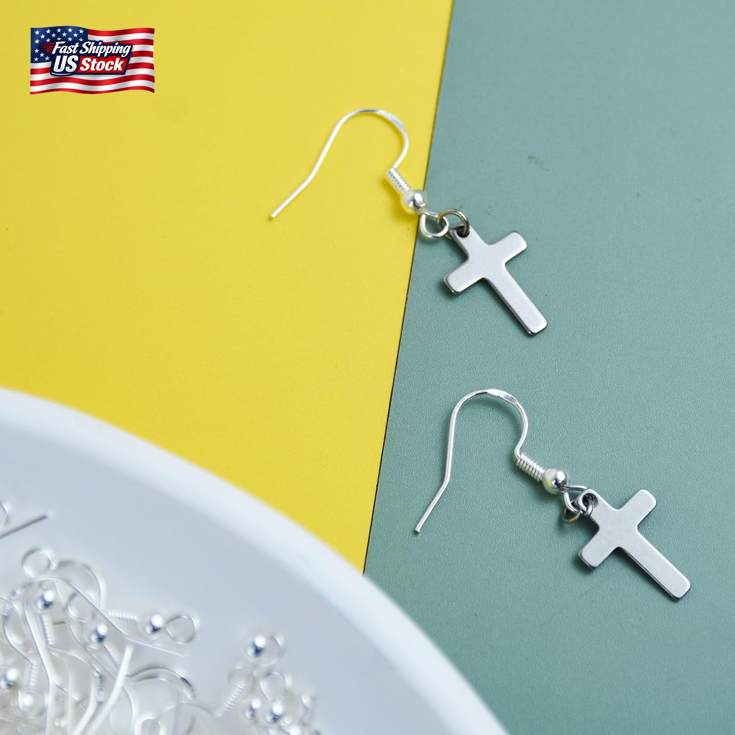 100 PCS/50 Pairs 925 Sterling Silver Earring Hooks Fish Hook Ear Wires French Wi