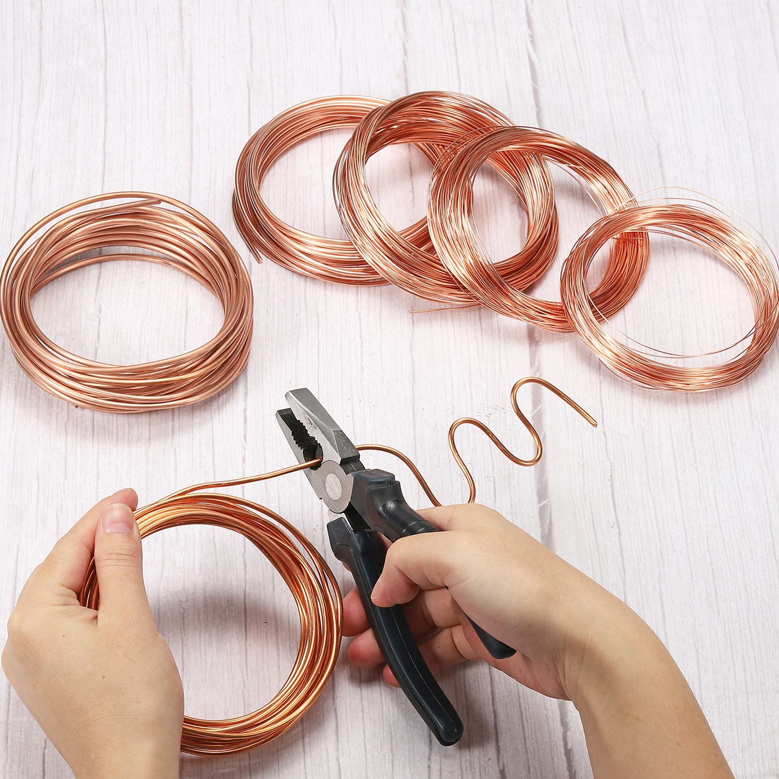 16 Feet Solid Bare Copper Wire 99.9% Pure Copper Wire 0.6/0.8/1.0mm Beading Wire
