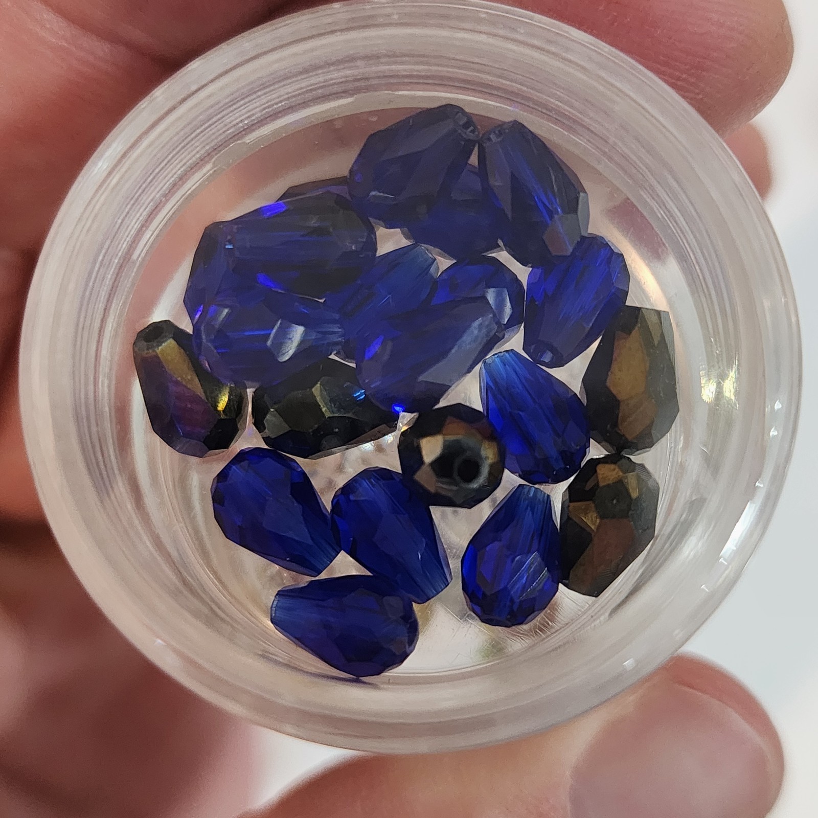 Bead Starter Set Clear Plastic Case w/ Multi Colored Sized Beads 10-3/4 x 5