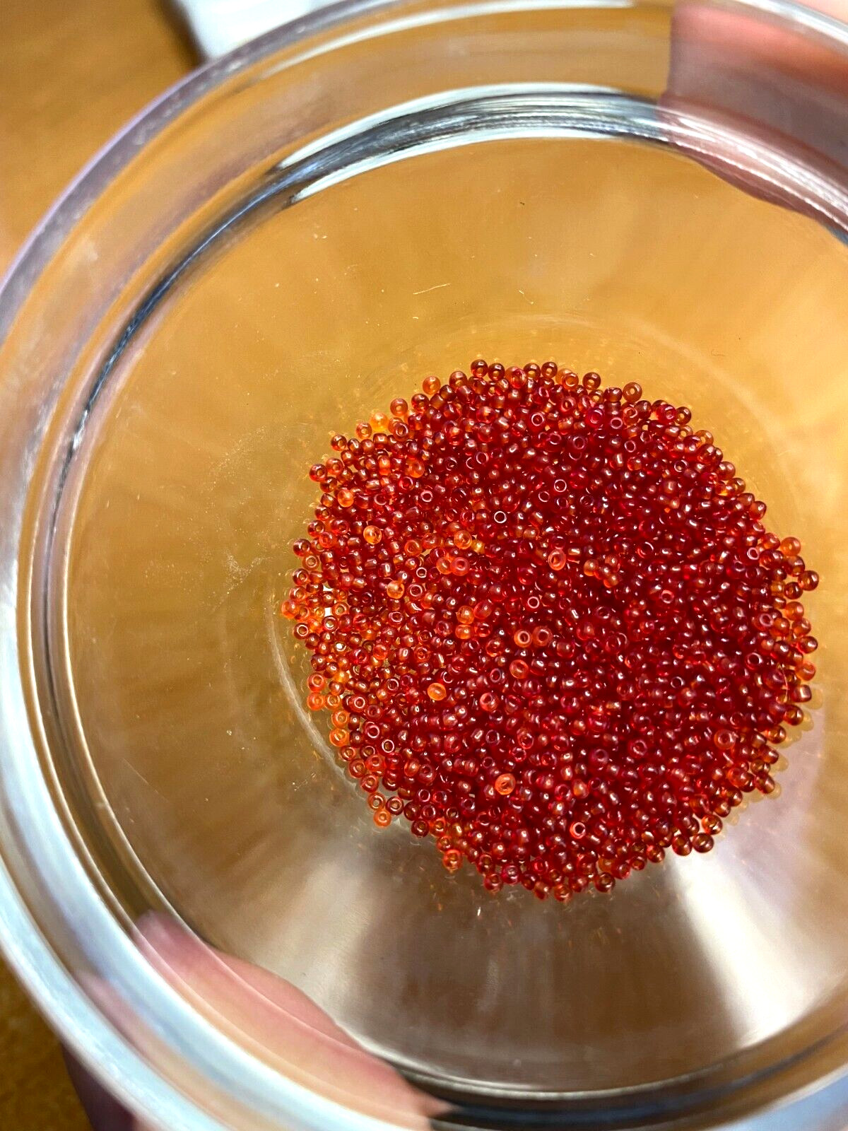 Antique Micro Seed Beads-14/0 Juicy Transparent Red Slightly Variegated-1 Kilo!