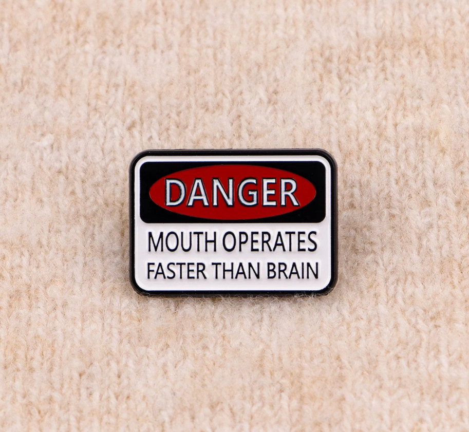 DANGER ENAMEL PIN-2 OR MORE PINS SHIPPING IS $5.49- SPEND $20 SHIPPING IS FREE