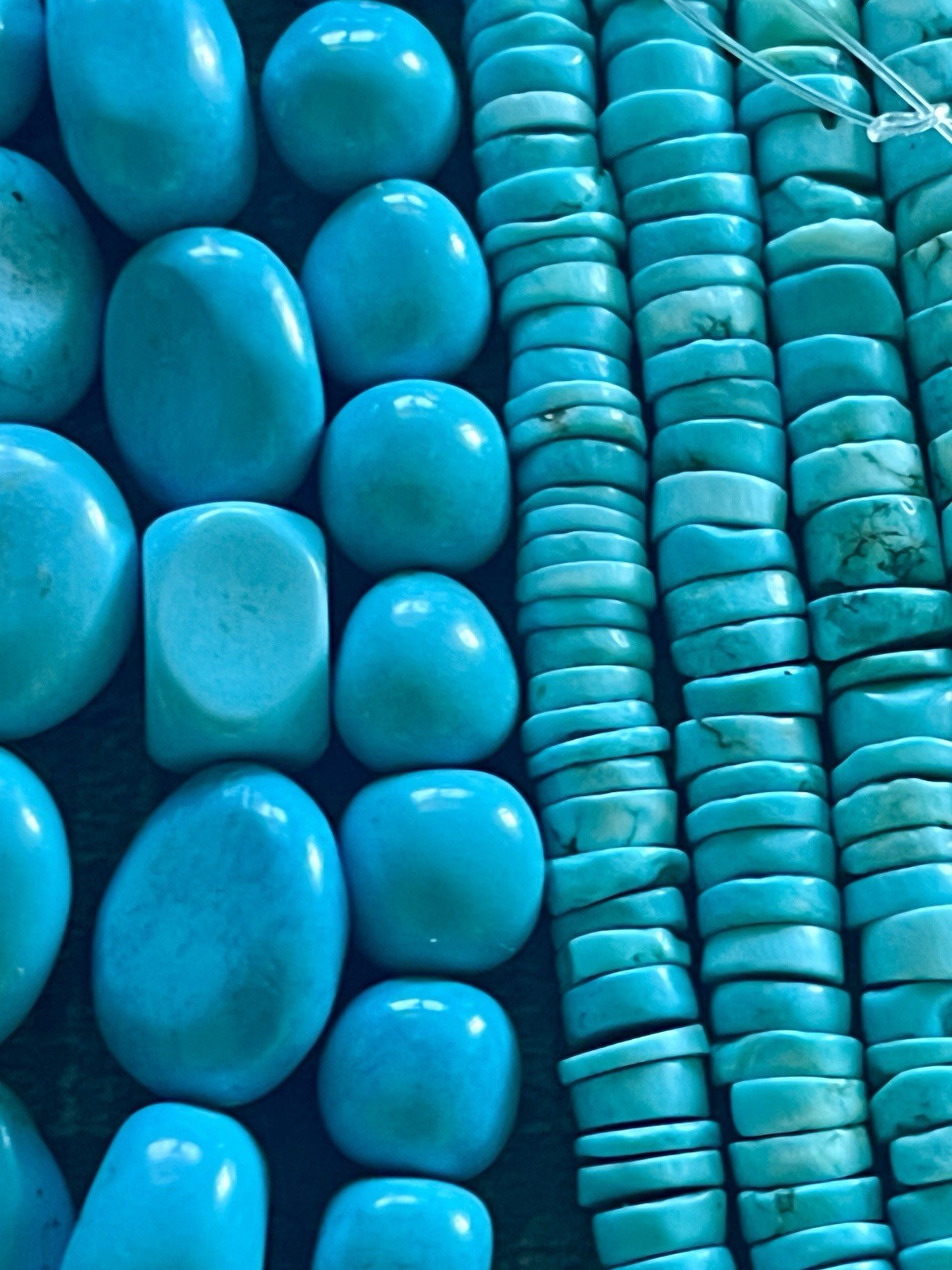 Genuine Blue Turquoise Bead Lot Jewelry Making Heishi Nugget Square 34 Strands +