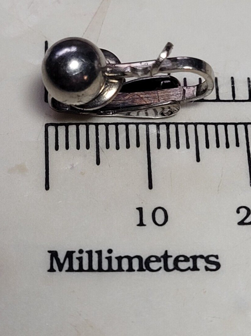 12 prs Nickel Silver 16 mm Clip-On Earring Backings 6.5 mm Half Ball Dangle Loop