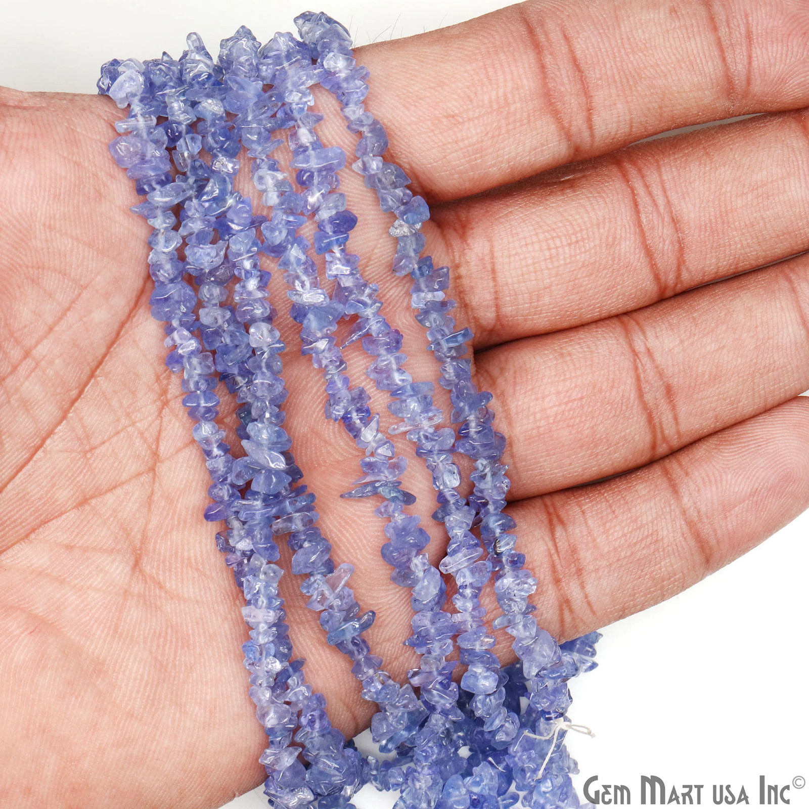 Tanzanite Gemstone Chip Beads, 100% Natural Gem Strand, Polished, 3-7mm, 34 Inch