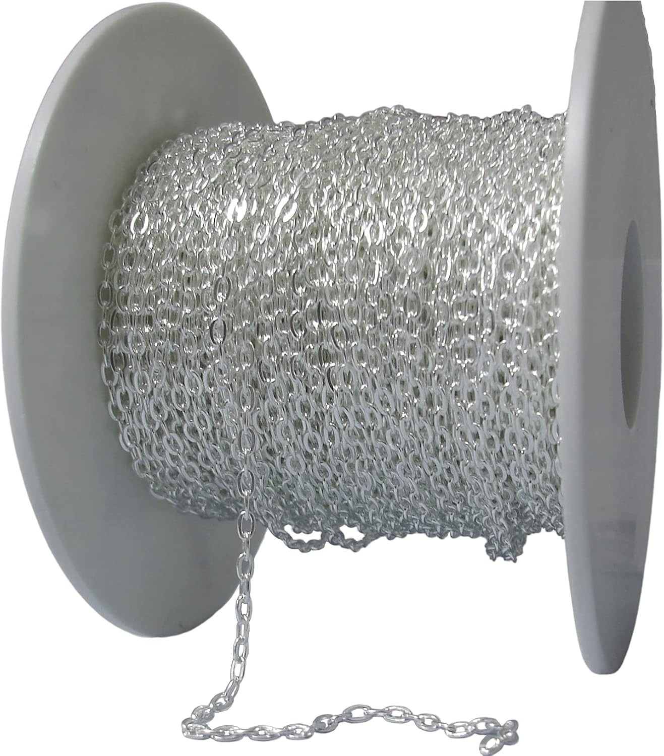 925 Sterling Silver Chain for Jewelry Cable Flat Link 2mm, 3FT
