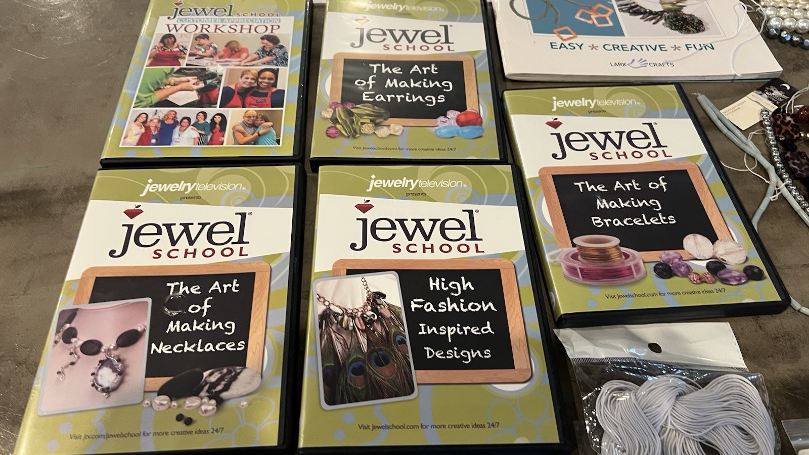 Lot Of Jewelry Making Supplies: Beads, Pendants, Tools, Books & DVD’s Gemstones