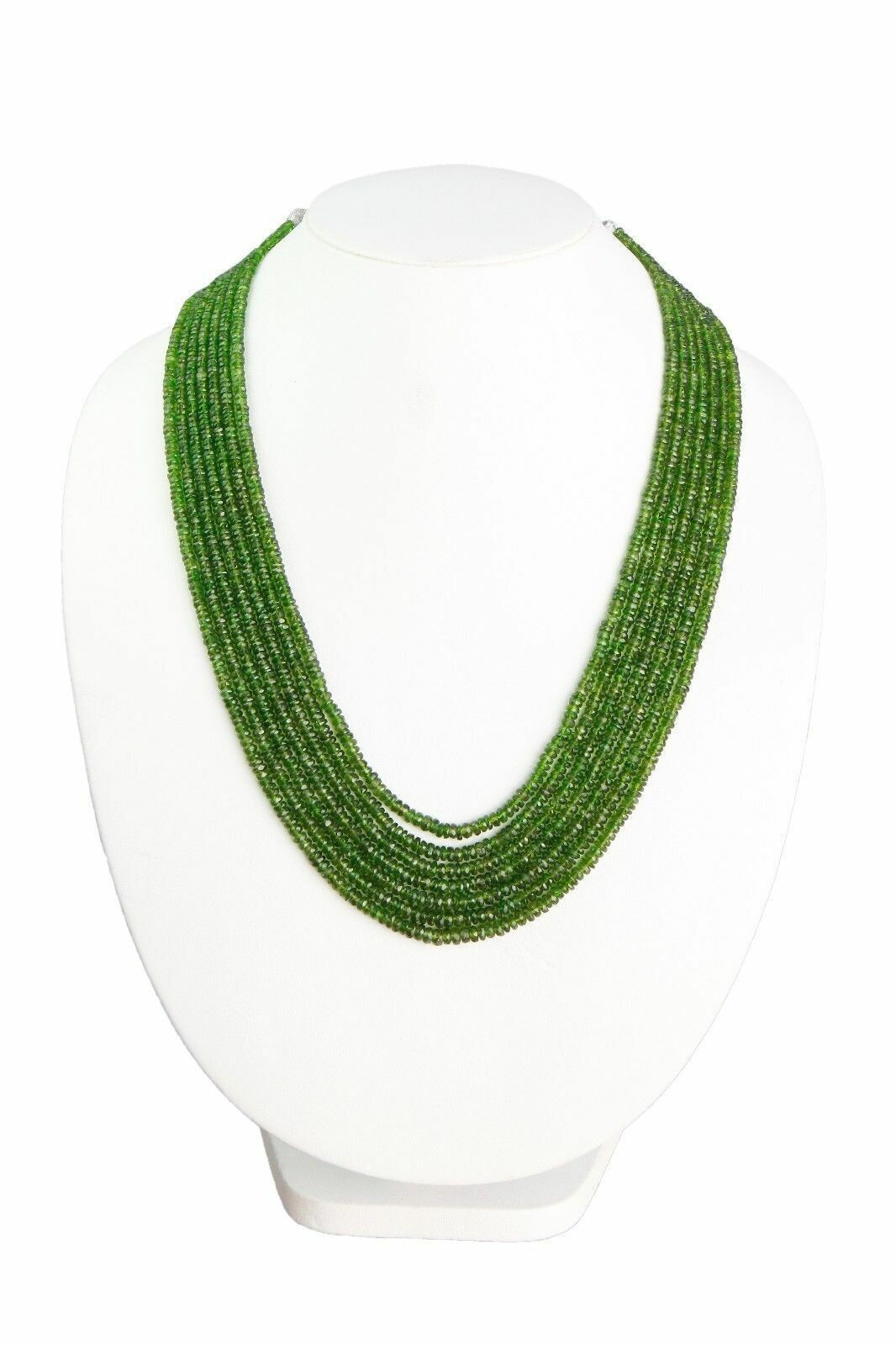 16″-18″inch Necklace Natural Chrome Diopside Rondelle Faceted 3-4mm Loose Beads