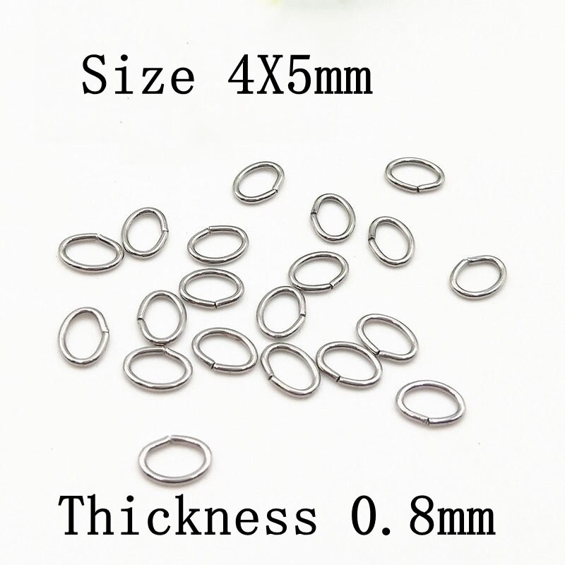 100PCS Stainless Steel Waterproof Side Cut Jump Ring Findings 20G 4x5mm SSC68