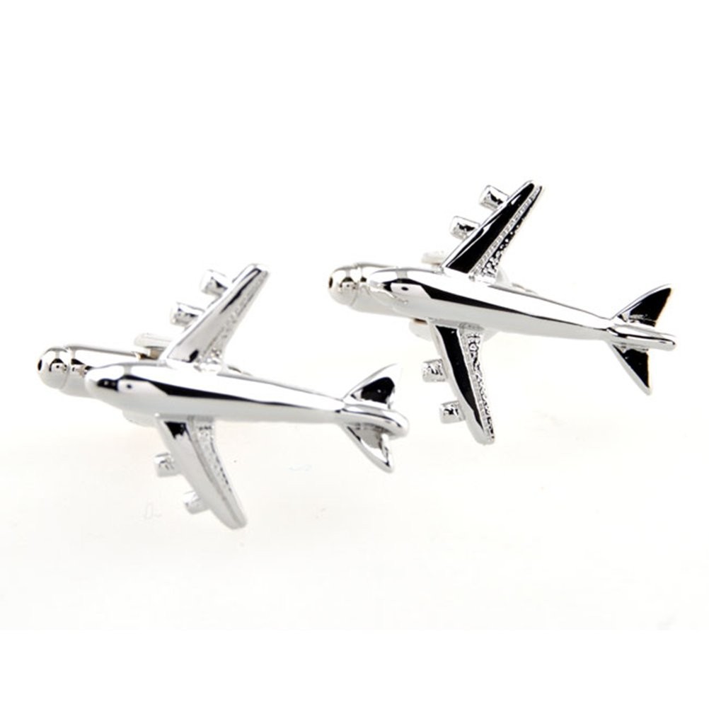 Plane Cufflinks Commercial Jet Pilot Wedding Fancy Gift