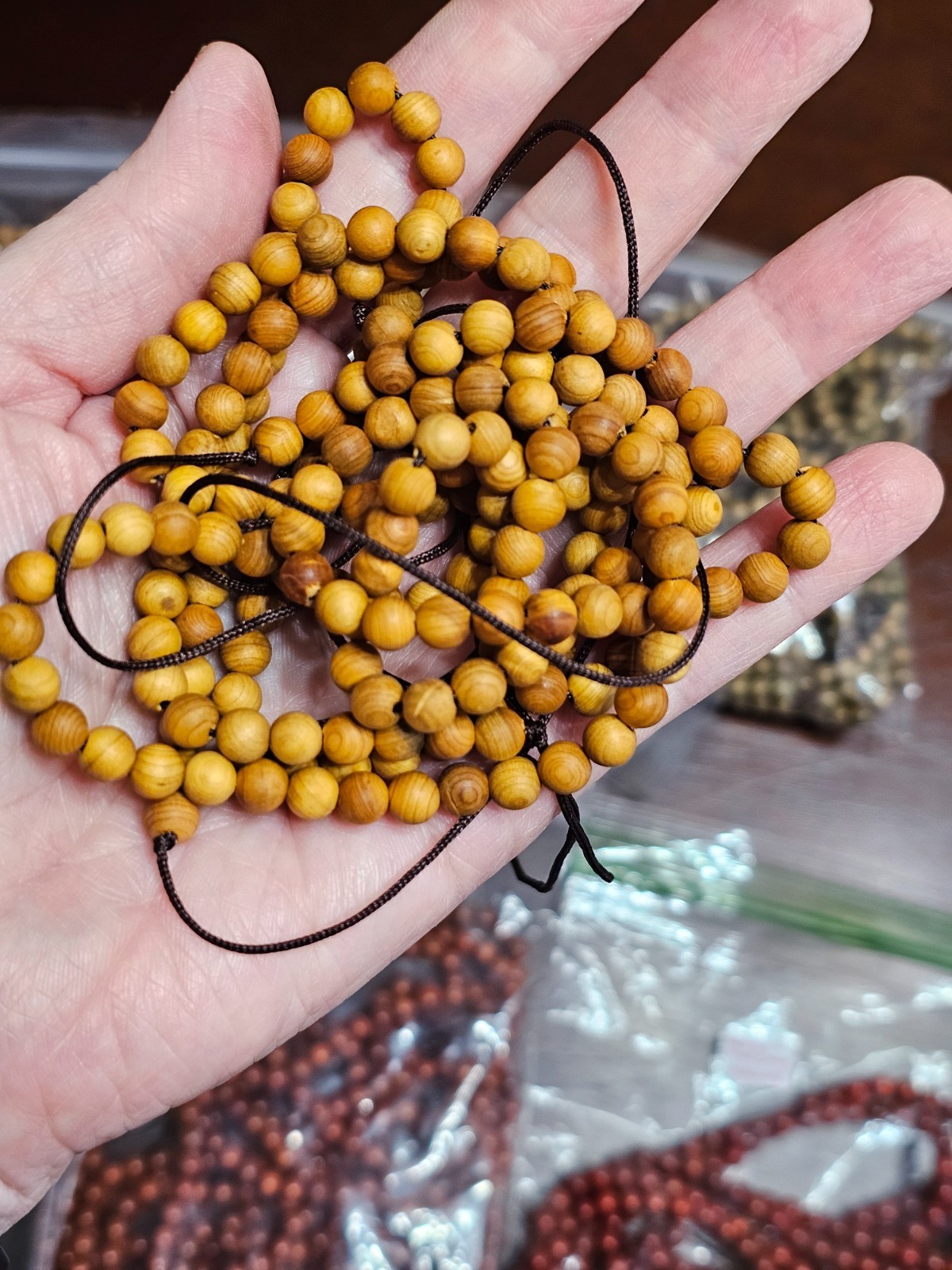 6MM Wood Mala Prayer Buddha Meditation Beads Round BULK LOT 45 STRANDS