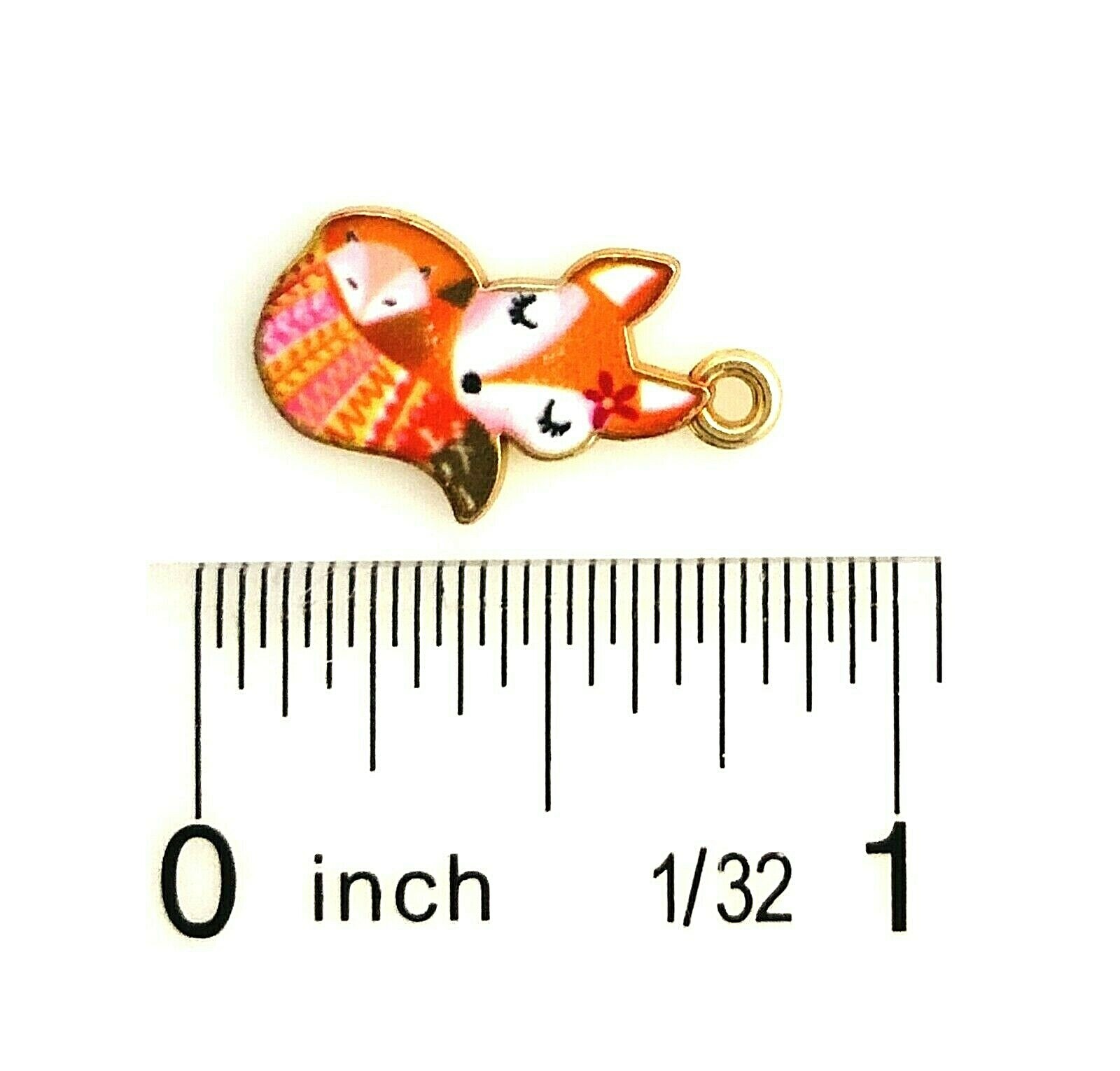 10 pcs Fox Charms Colorful Mamma Cozy Cub Bead Drop Pendants Beading 19x11mm