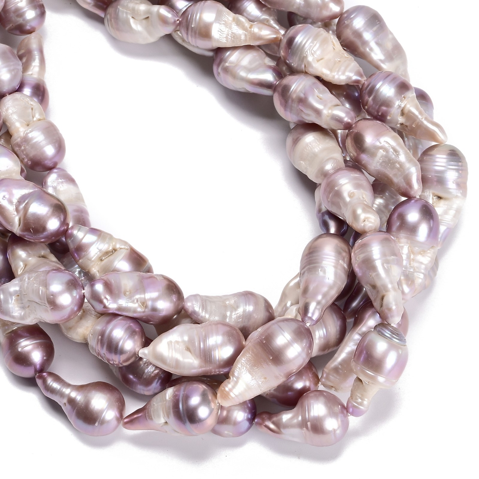 Purple Fresh Water Pearl Baroque Flame Ball Beads 13-18×20-28mm 15.5” Strand