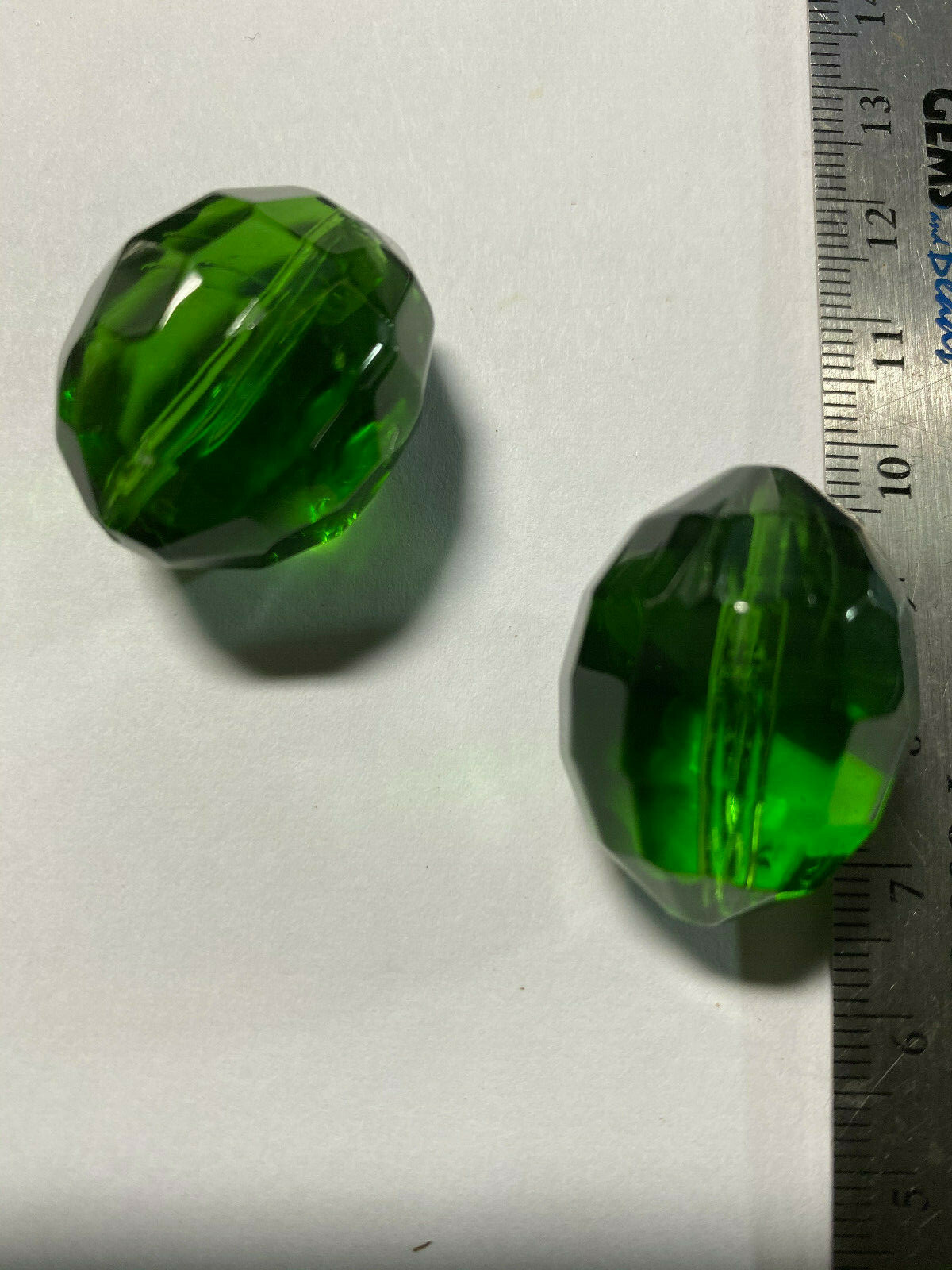 Vintage Faceted Glass Crystal Nugget Beads 16mm, 20mm 26mm 28mm