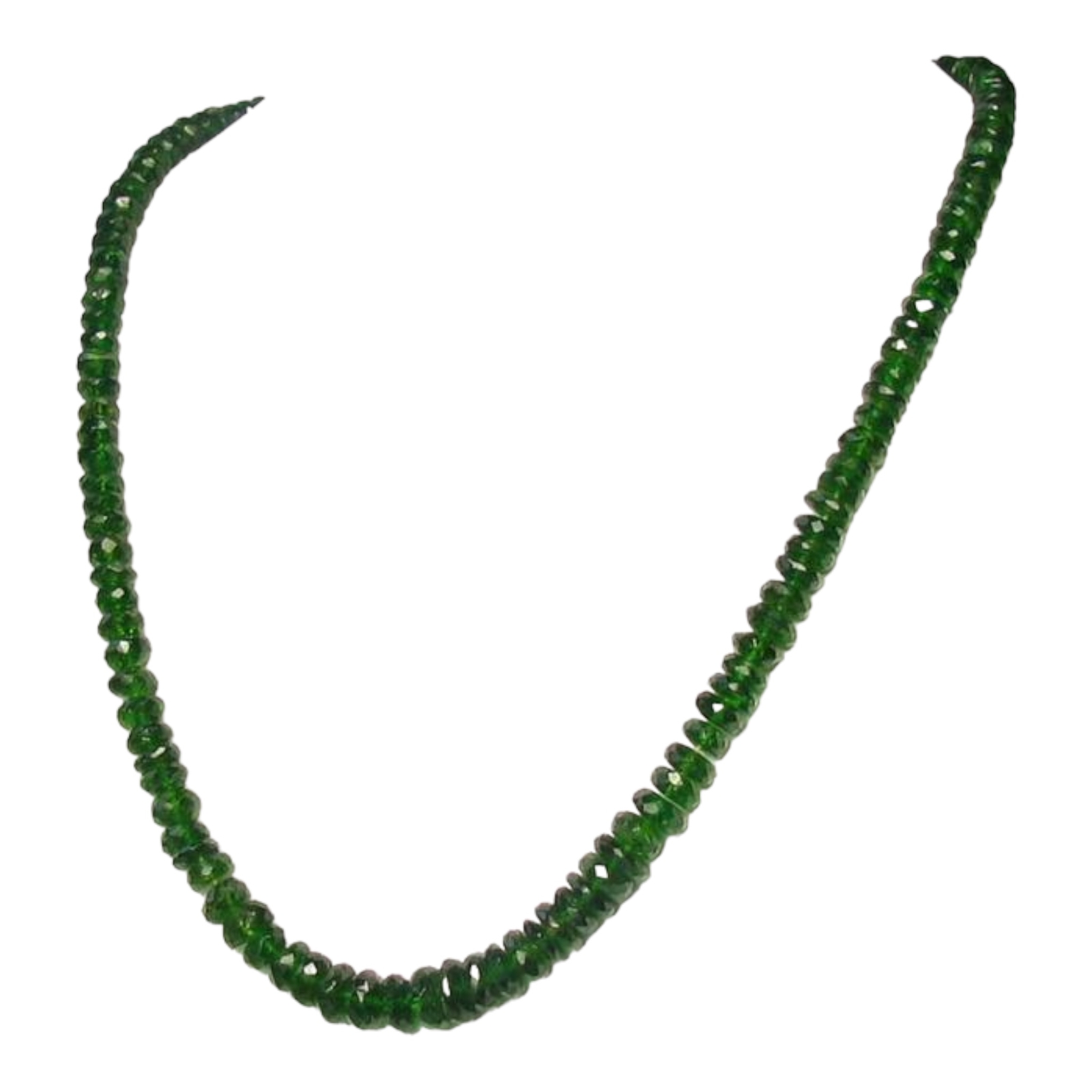 133cts Natural Green Chrome Diopside Faceted Strand | 5.5×3.5mm to 6×2.5mm |