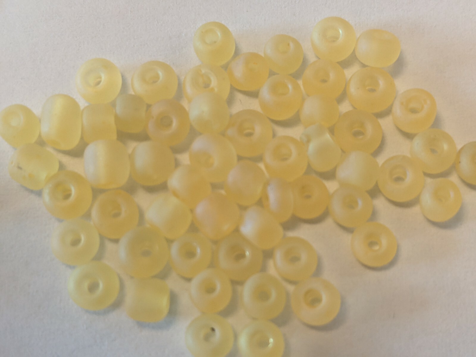 6/0 Frosted Transparent Glass Seed Beads, size 3 ~4mm, Hole: 1mm Qty 30g
