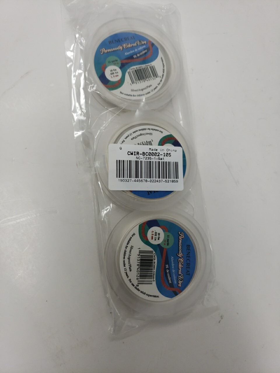 3-Pack BENECREAT 20GA 10M/11Yard Permanently Colored Wire Silver…