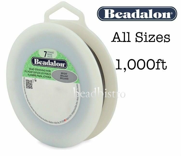 Beadalon Bright Bead Stringing Wire 7 Strand Silver Color Flex Wire – 1000ft