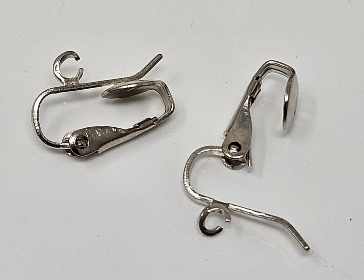 10 pair Silver Clip-On Earring Findings Components w/ Jump Ring Jewelry Hardware