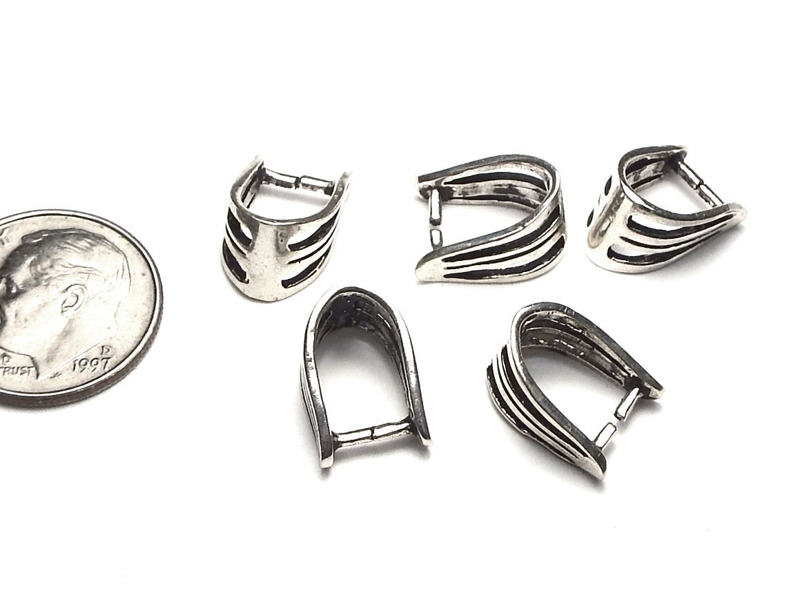 STERLING SILVER PINCH BAIL 925 12x8mm *CLEARANCE* /B8