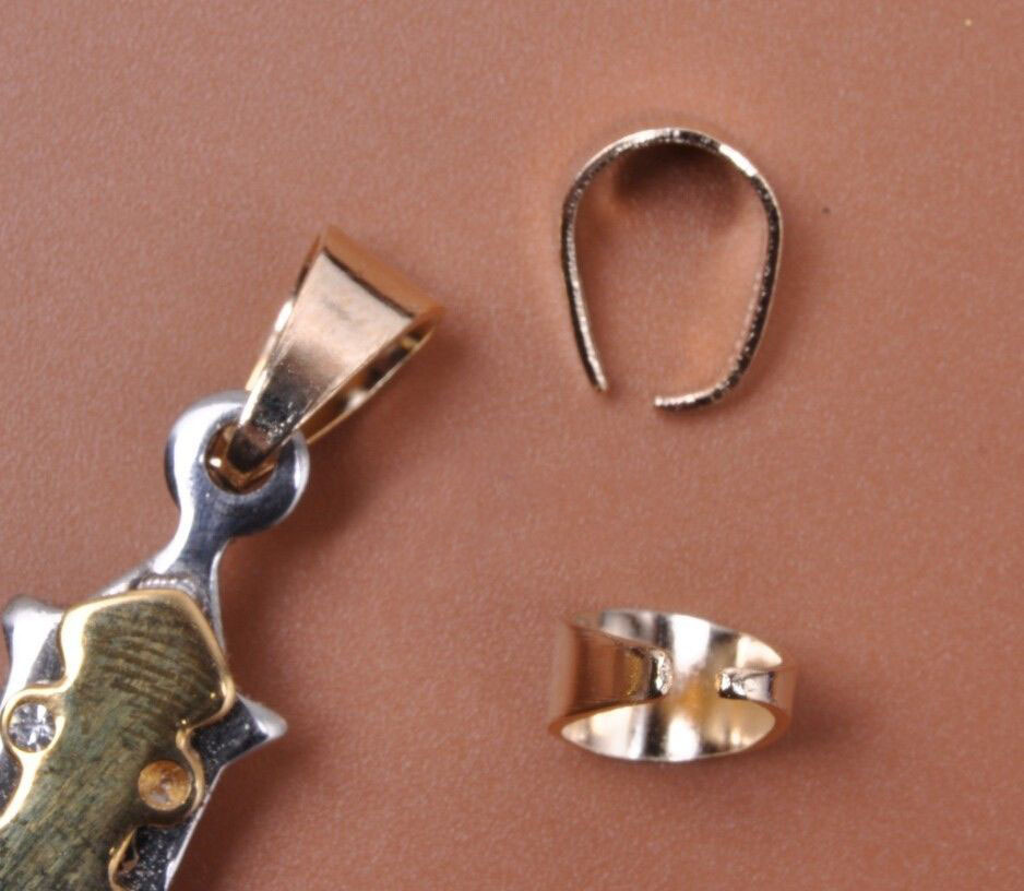 Pendant Pinch Clip Bail 8 Plated Colors 925 Sterling or Stainless 6 SIZES