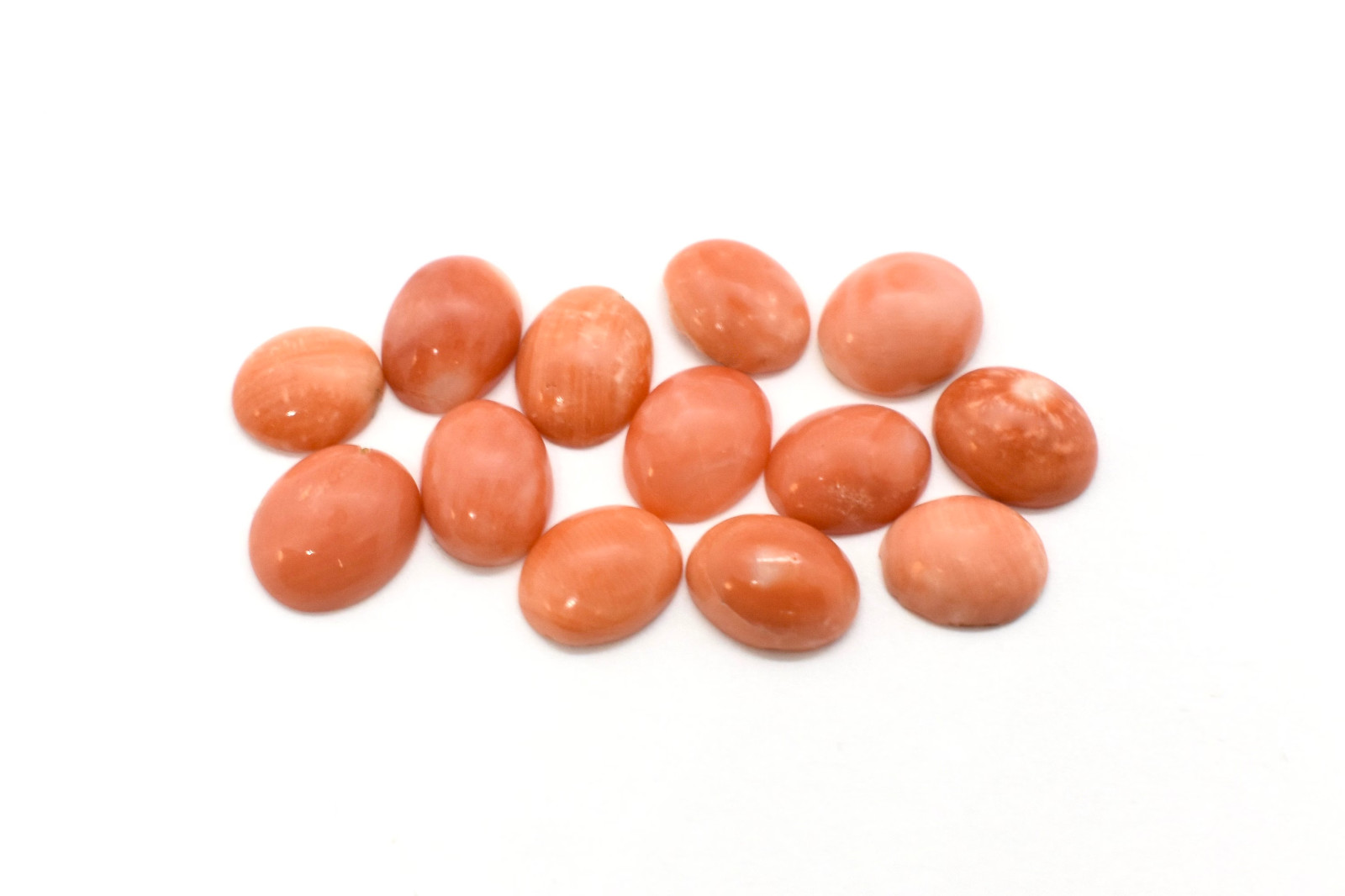 Natural Coral Oval Flat Back Cabochons 3-10mm, 1 Piece