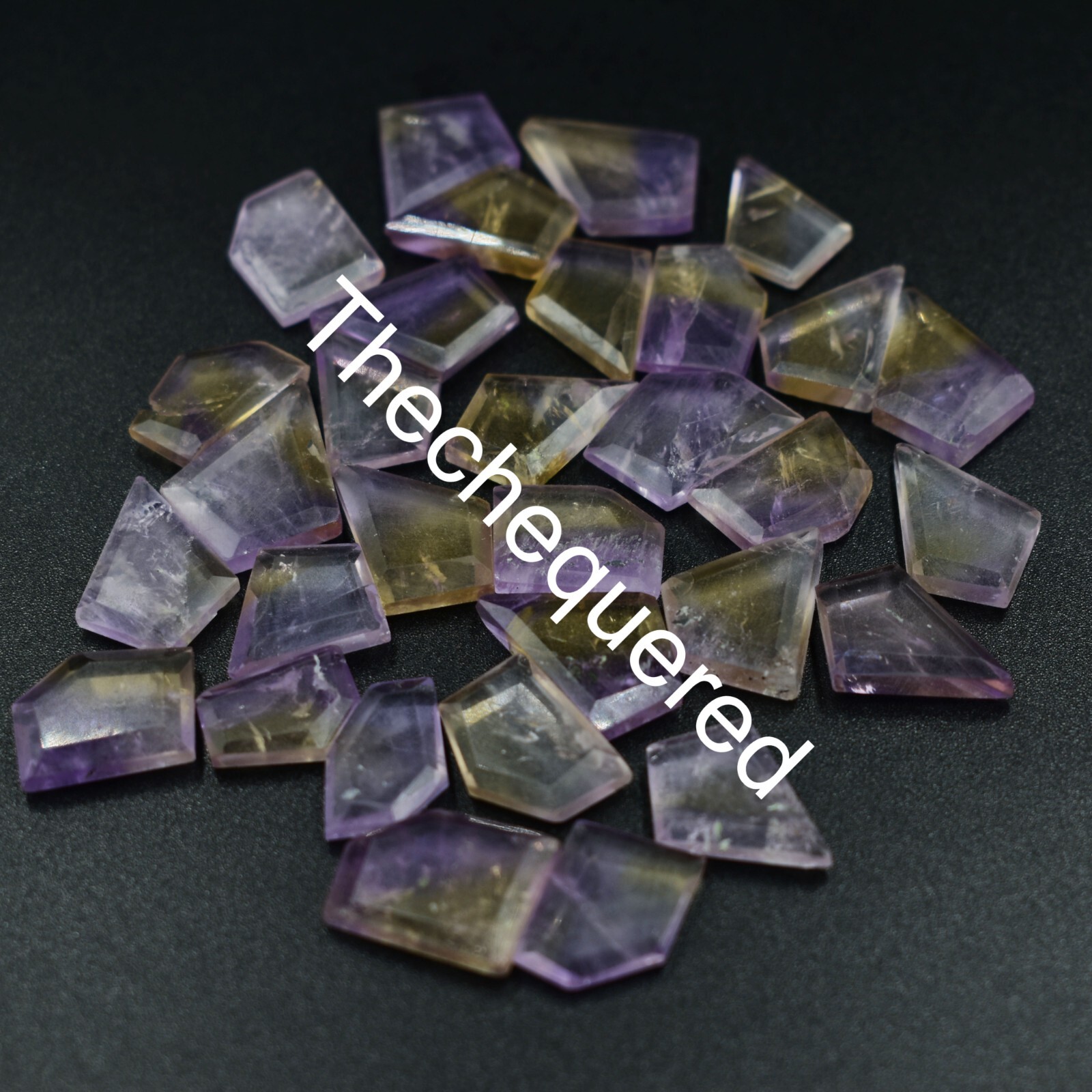 Natural Ametrine Faceted 8×12 mm to 11×15 mm 5 Pcs Fancy Shape Slices Gemstone