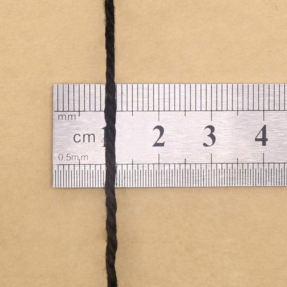 656 Feet Black Jute Twine, Natural 2Mm Jute Cord for Crafts, Halloween Wrapping,
