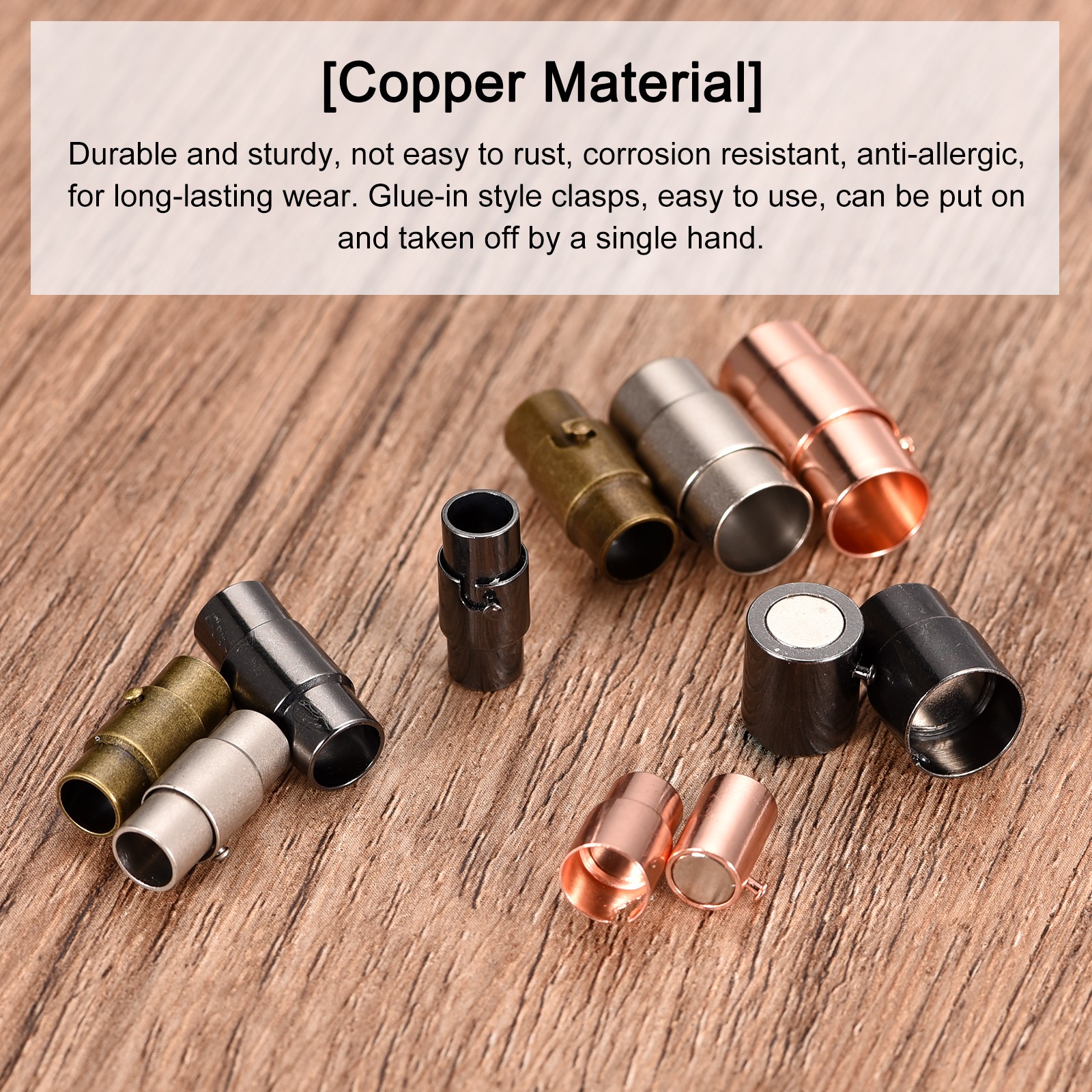 20Pcs Leather Cord End Clasp 3mm Hole Clasps Jewelry Making Bronze