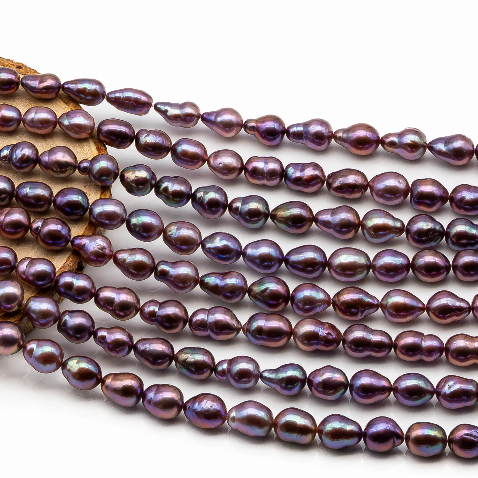9-11mm Edison Pearl in Full Strand, Freshwater Pearl in Natural Colors with Hig